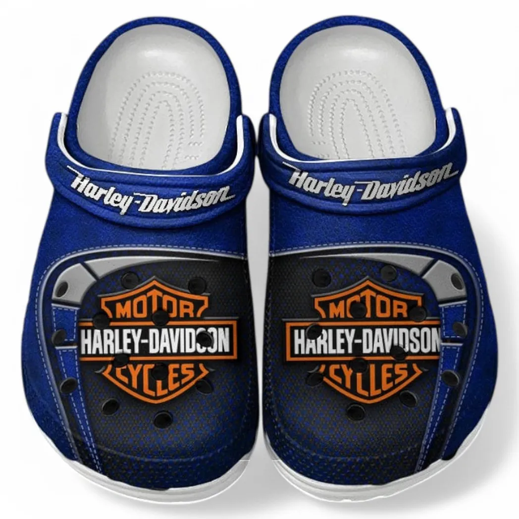 Harley Davidson Crocs Shoes, Clogs Men Women, Gift For Harley Davidson Fan CAR183031725111 - Blue