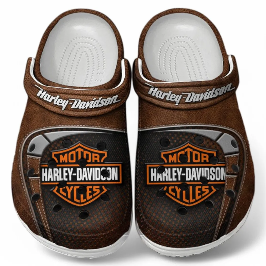 Harley Davidson Crocs Shoes, Clogs Men Women, Gift For Harley Davidson Fan CAR183031725111 - Brown