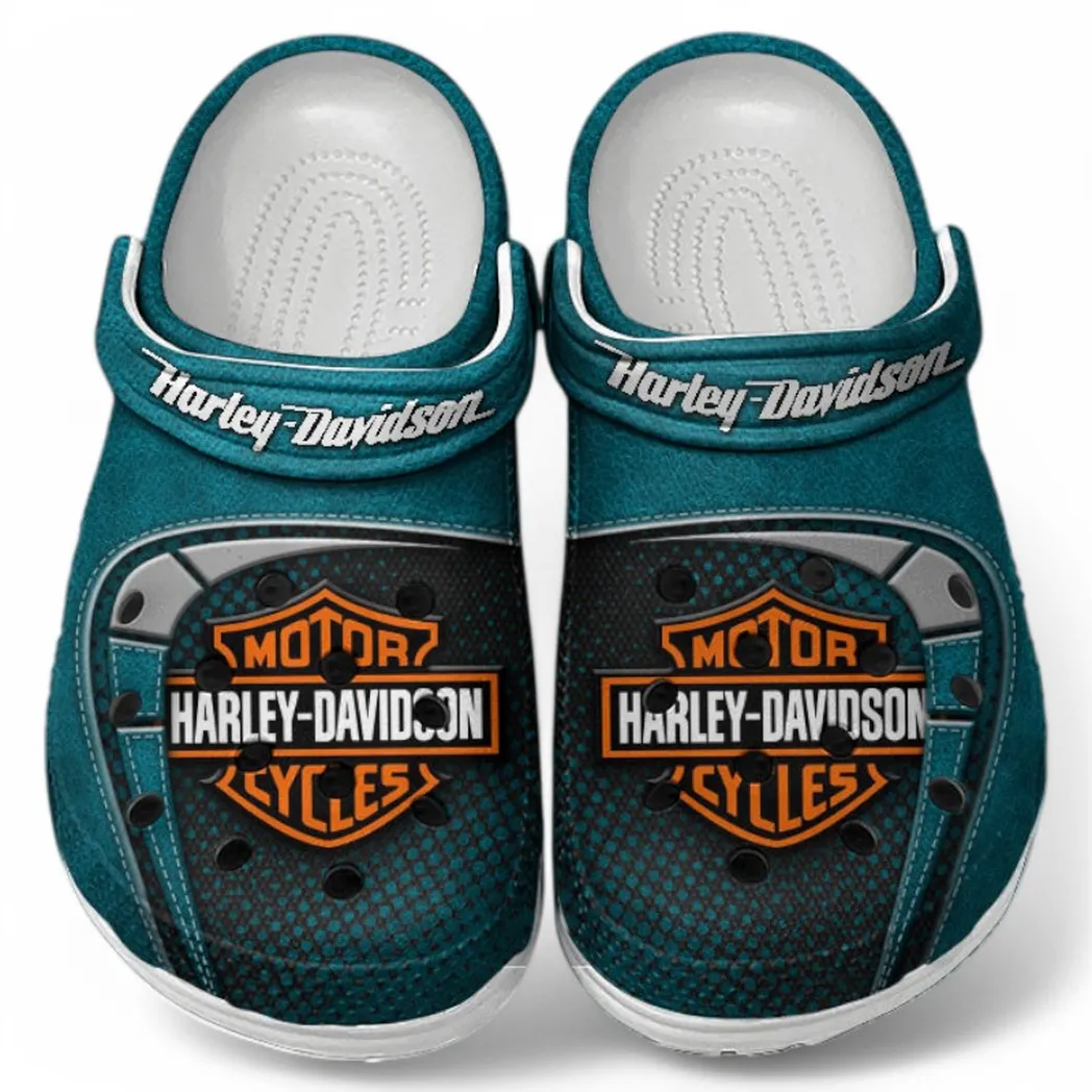 Harley Davidson Crocs Shoes, Clogs Men Women, Gift For Harley Davidson Fan CAR183031725111 - Cyan