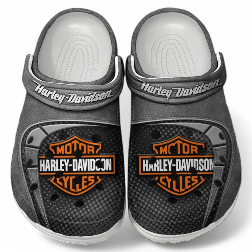 Harley Davidson Crocs Shoes, Clogs Men Women, Gift For Harley Davidson Fan CAR183031725111 - Gray