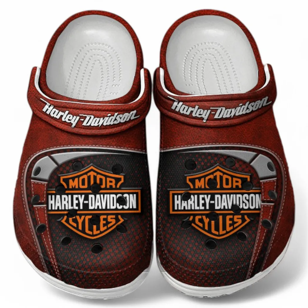 Harley Davidson Crocs Shoes, Clogs Men Women, Gift For Harley Davidson Fan CAR183031725111 - Red