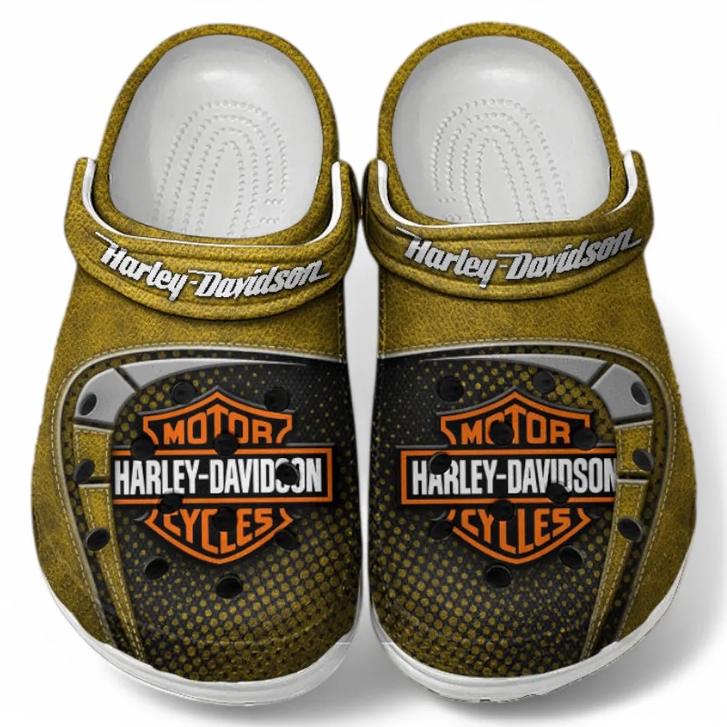 Harley Davidson Crocs Shoes, Clogs Men Women, Gift For Harley Davidson Fan CAR183031725111 - Yellow
