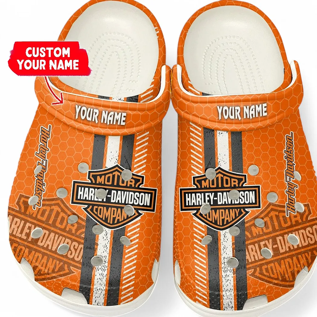 Harley Davidson Crocs Shoes Gift For Harley Davidson Lovers, Birthday Gift For Husband, Boyfriend CAR82022025596 - White