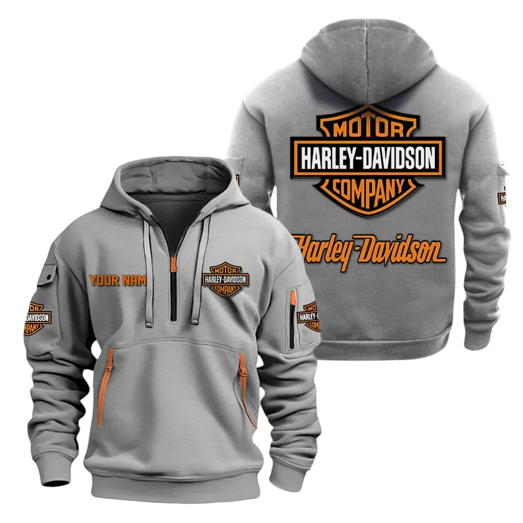 harley davidson half zip hoodie for men gift for harley davidson lovers car20022125672 gray fwk3s