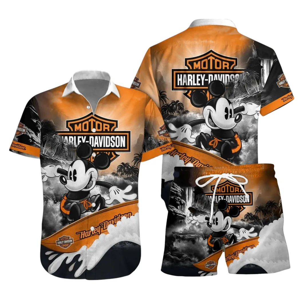 Harley-Davidson Hawaiian Shirt Set, Gift For Harley-Davidson Lovers, Gift For Him, Husband, Boyfriend CAR53030625045