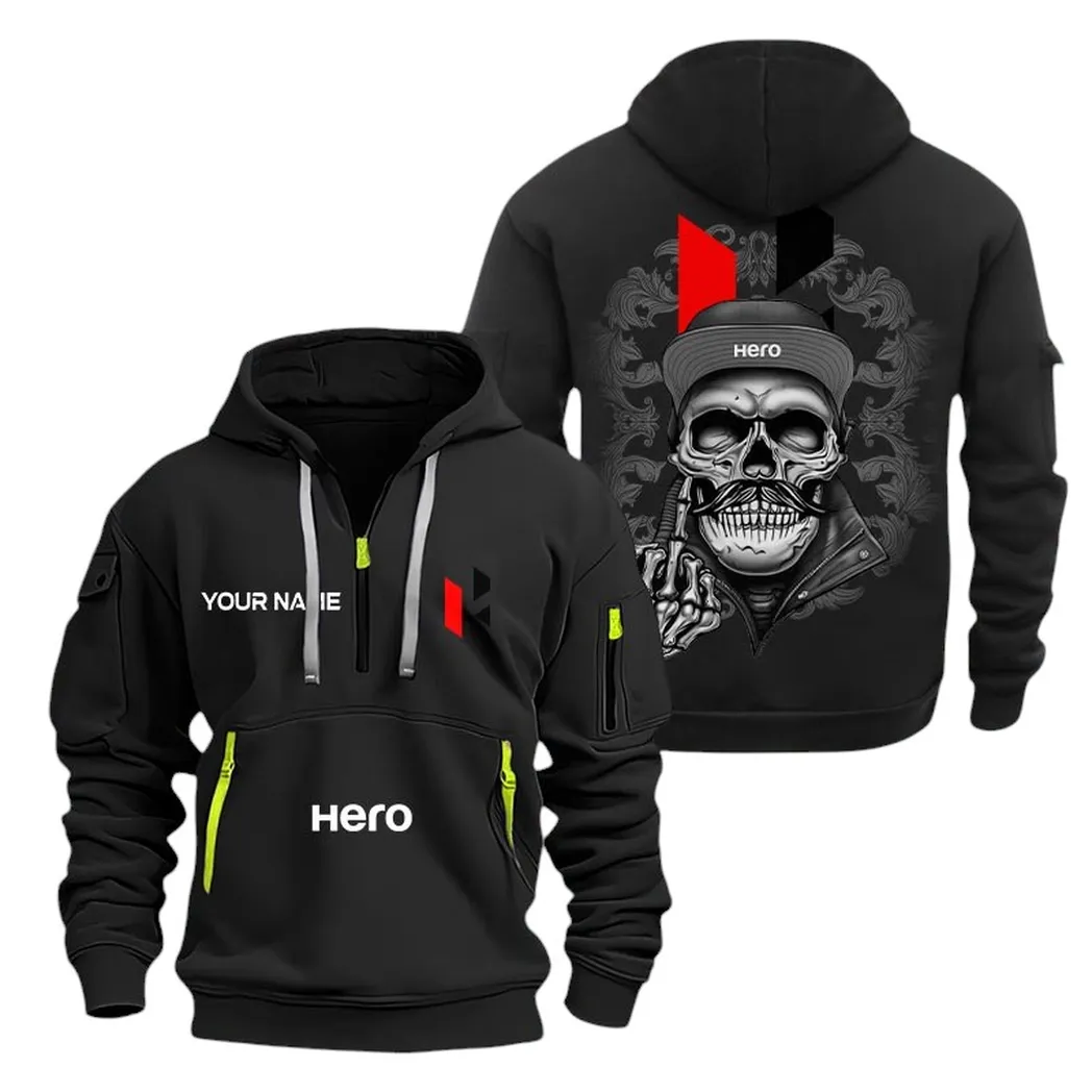 Hero Half Zip Hoodie For Men, Gift For Hero Fan CAR166022625192 - Black