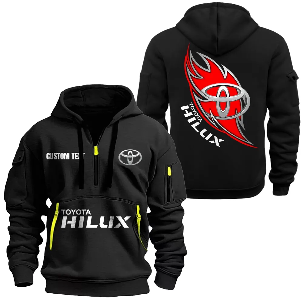 hilux hoodie half zipper car1701112093 car all over print hoodie half zipper black 48d2p