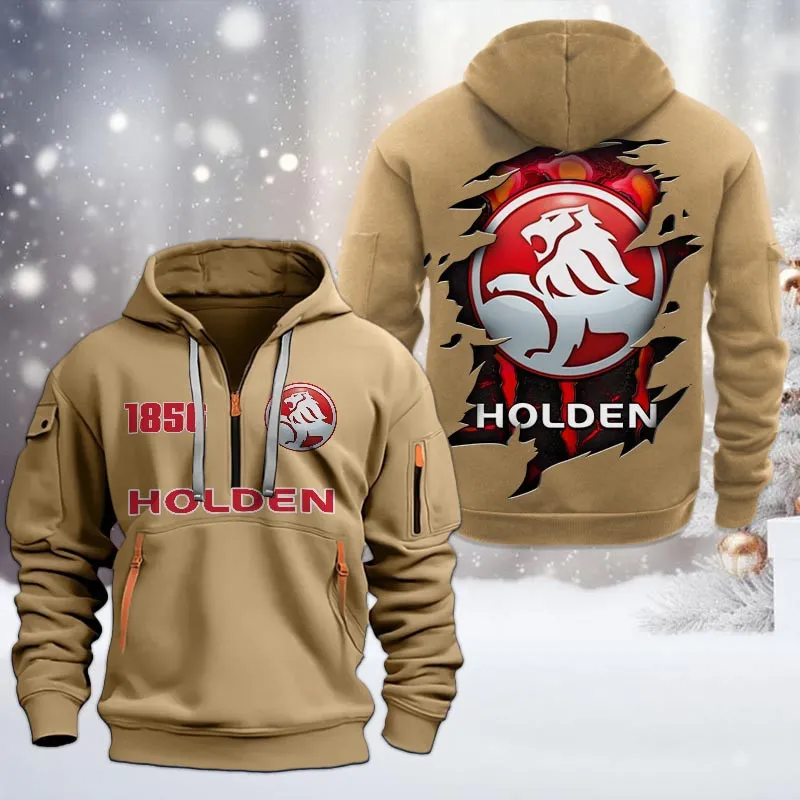Holden Half Zip Hoodie, All Over Print Half Zip Hoodies For Men CAR198032755 - Khaki
