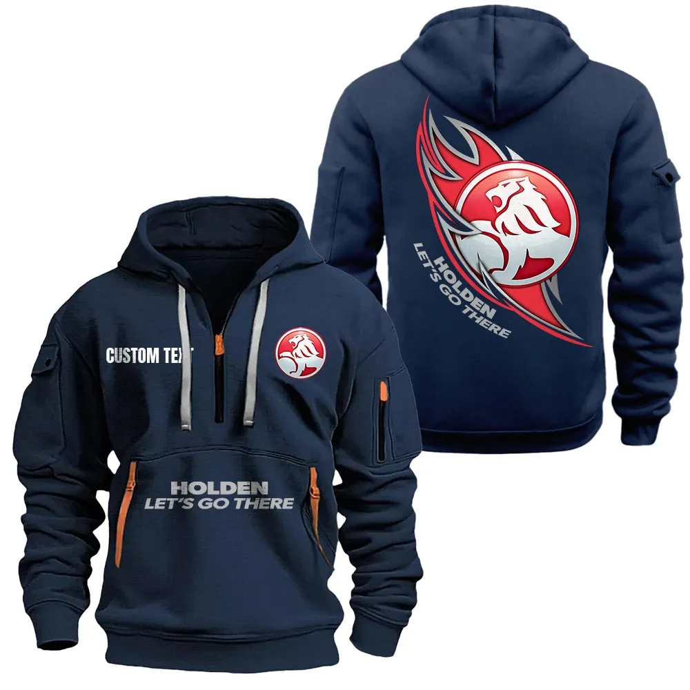 Holden Hoodie Half Zipper CAR1701112095, CAR All Over Print Hoodie Half Zipper - Navy