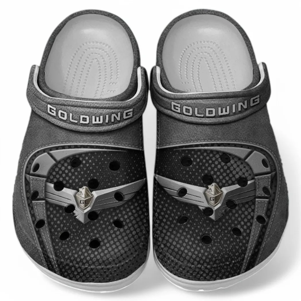 Honda Gold Wing Crocs Shoes, Clogs Men Women, Gift For Honda Gold Wing Fan CAR183031725129 - Gray