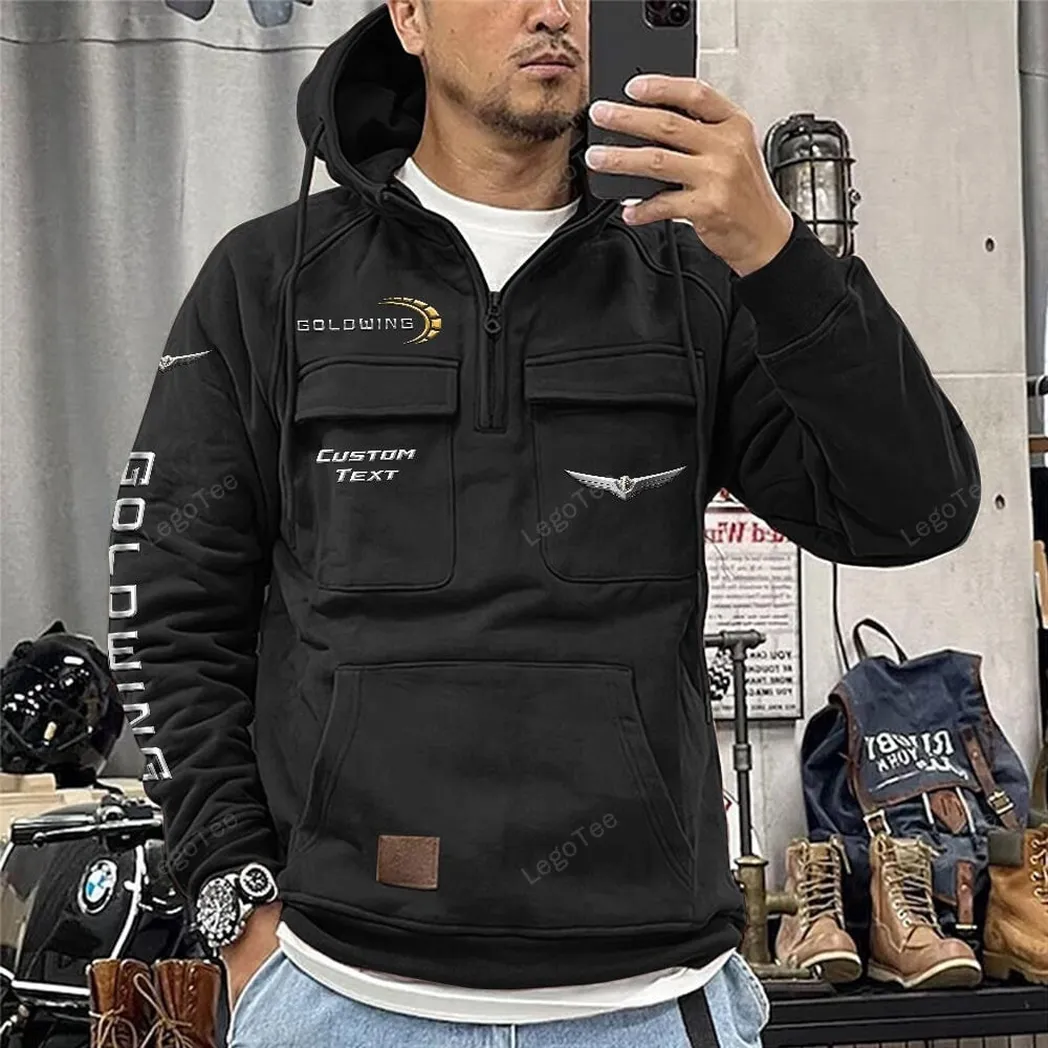 honda gold wing tactical quarter zip hoodie car106021525052 gifts for men him husband boyfriend black 6jqqh