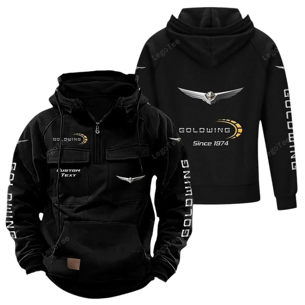 Honda Gold Wing Tactical Quarter Zip Hoodie, Gift For Honda Gold Wing Lovers, Gift For Him, Husband, Boyfriend - Black CAR96021425731-2