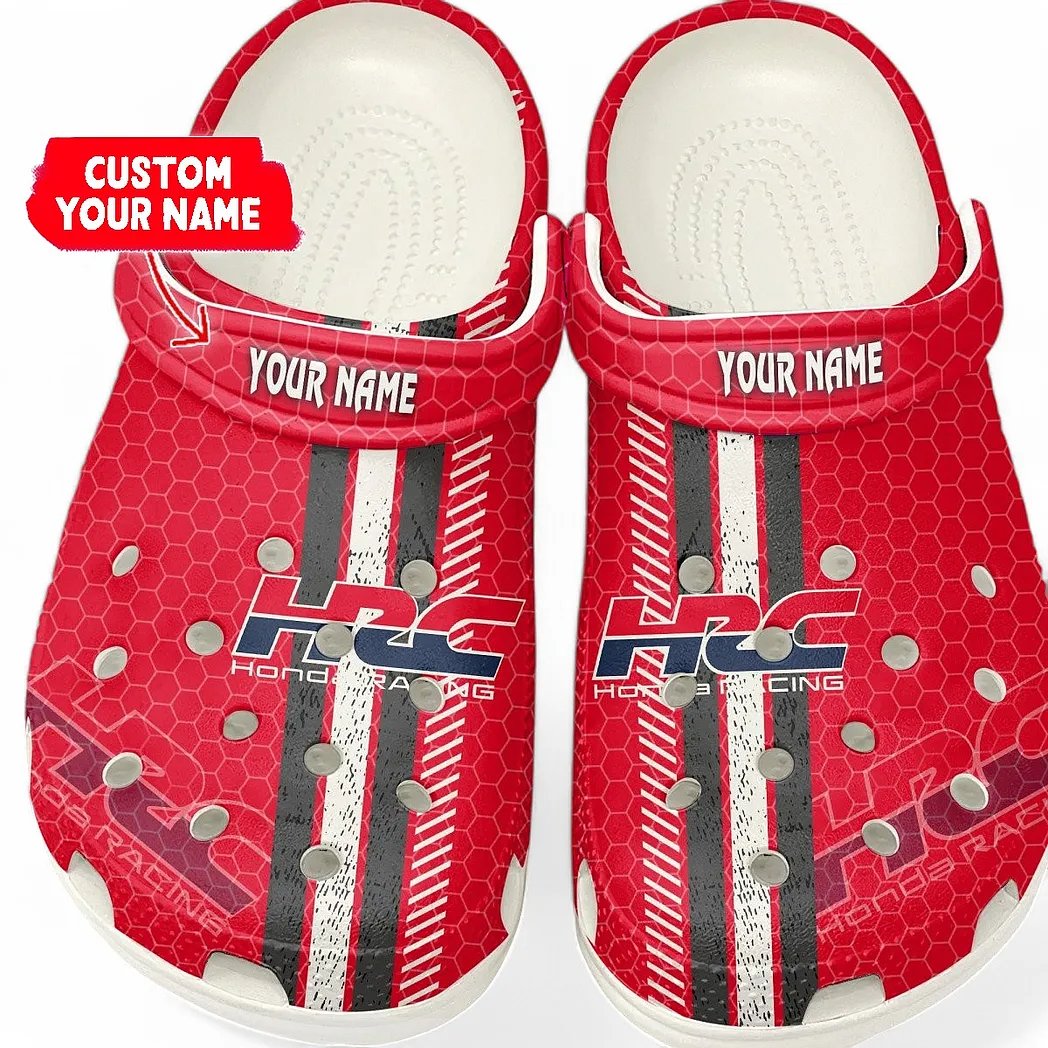 Honda HRC Crocs Shoes Gift For Honda HRC Lovers, Birthday Gift For Husband, Boyfriend CAR82022025597 - White