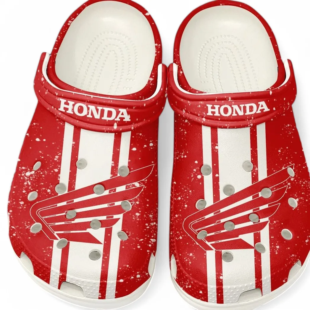 Honda Motorcycle Crocs, Gift For Honda Motorcycle Lovers, Gift For Him, Husband, Boyfriend CAR62022025044 - White