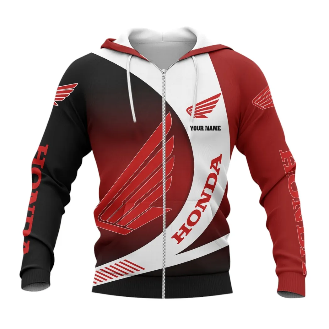 Honda Motorcycle Zipper Hoodie, Gift For Honda Motorcycle Lovers, Gift For Him, Husband, Boyfriend CAR7402222526