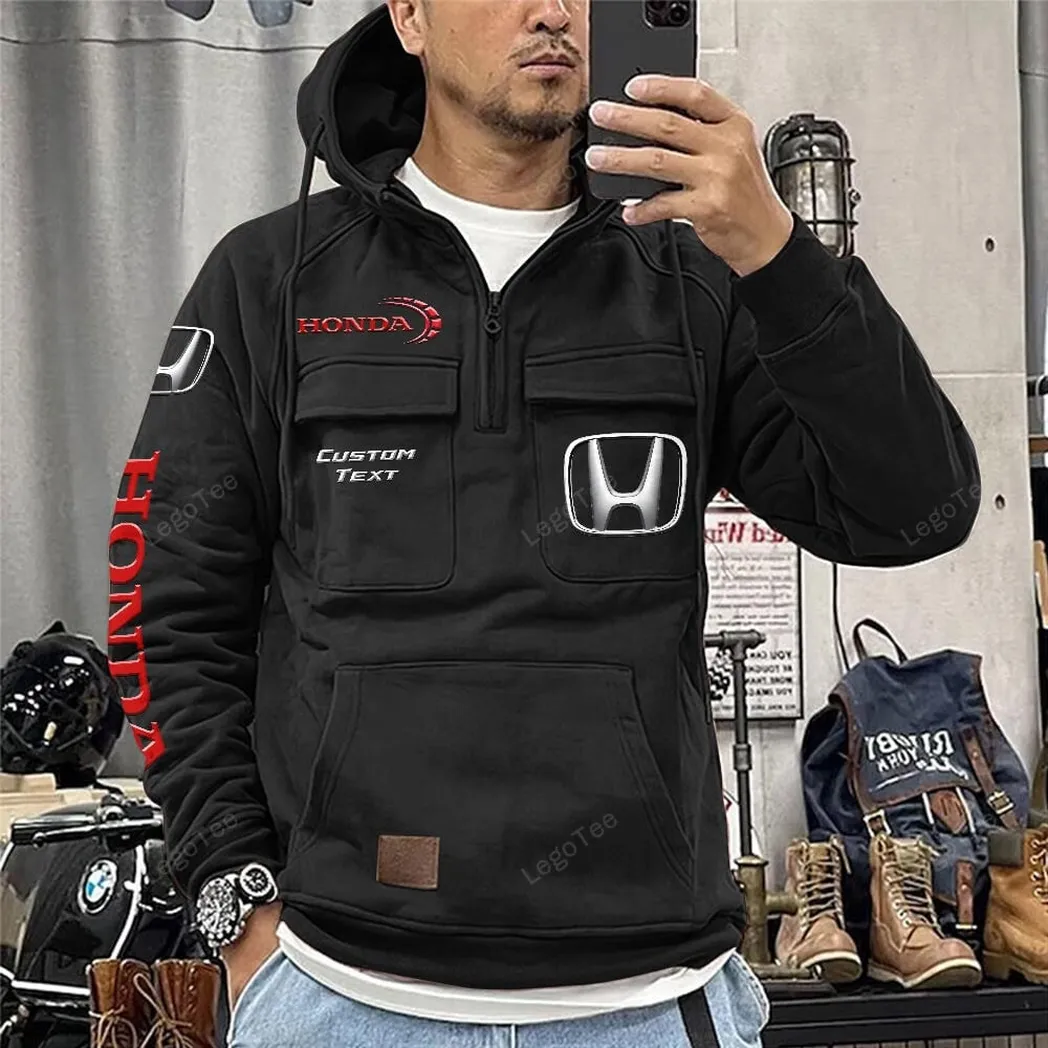 honda tactical quarter zip hoodie gift for honda lovers gift for him husband boyfriend black car96021425687 2 djvjp