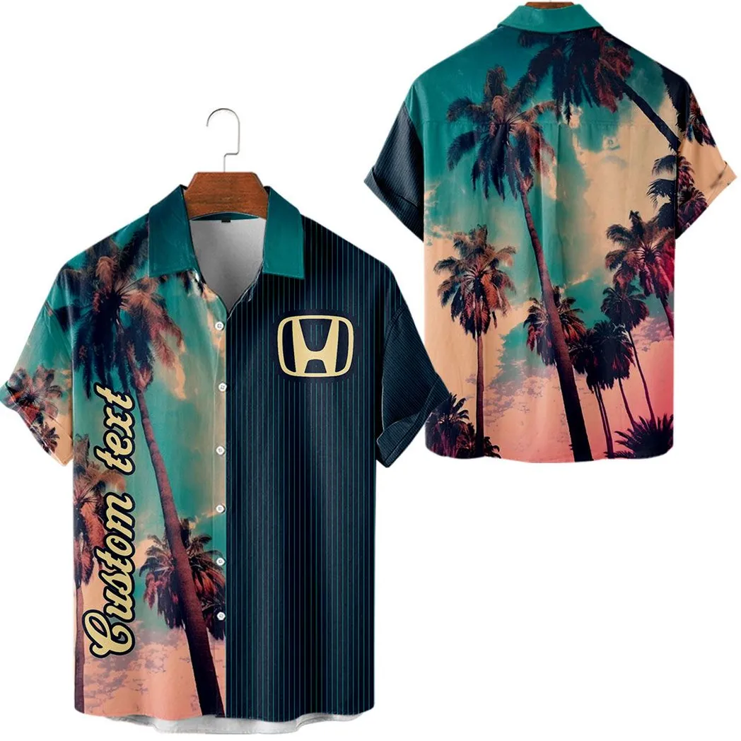 Honda Vintage Hawaiian Shirt Palm Custom, All Over Print Car Hawaiian Shirt CAR431041625349
