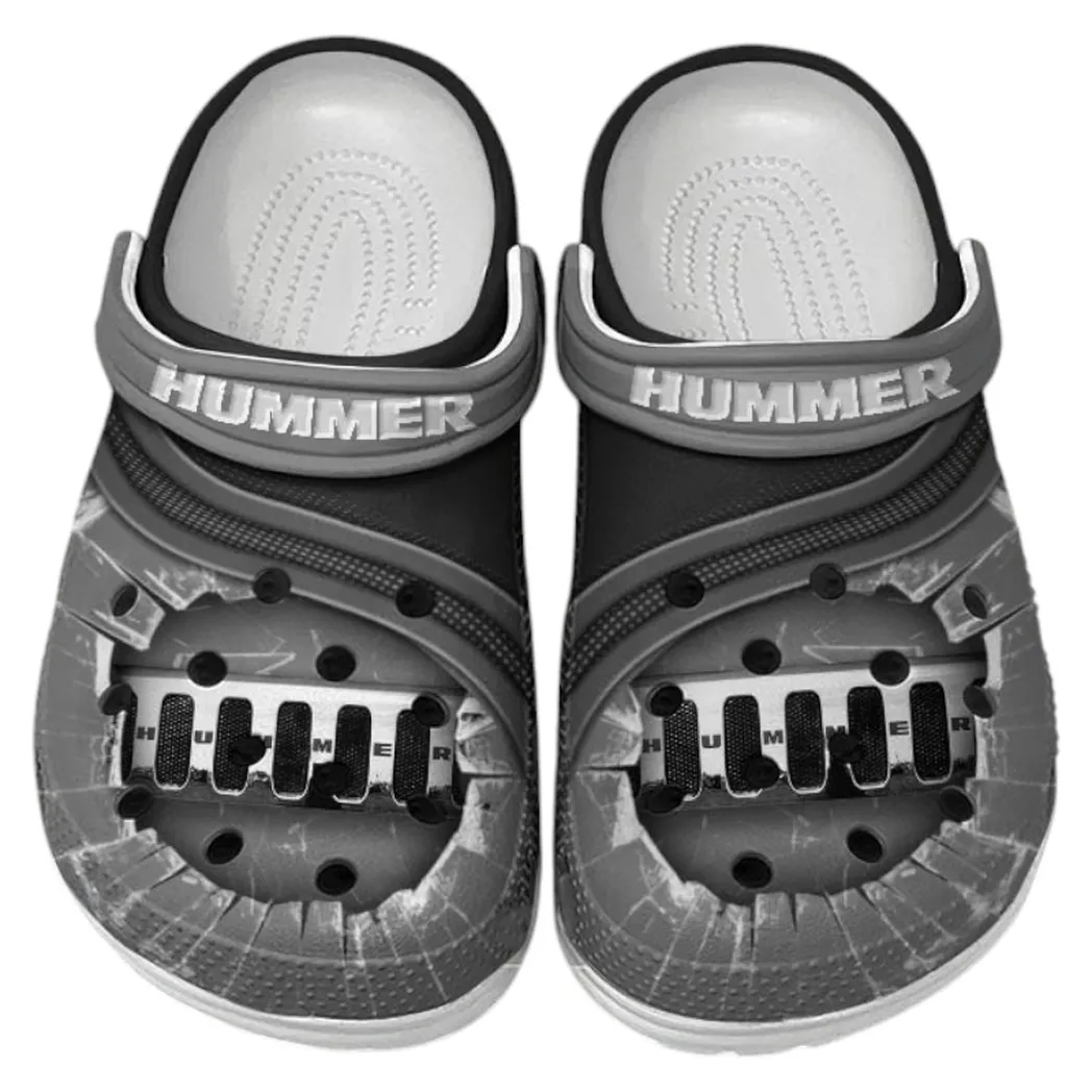 Hummer Crocs Clogs Men Women, Gift For Hummer Fan CAR188032025166 - Gray