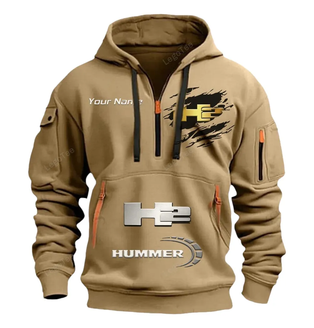 hummer h2 half zip hoodie car113021425847 best gift for him husband boyfriend khaki mgiyk