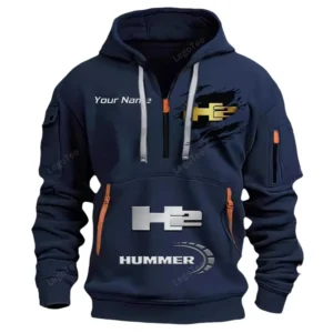 Hummer H2 Half Zip Hoodie CAR113021425847, Best Gift for Him, Husband, Boyfriend - Navy