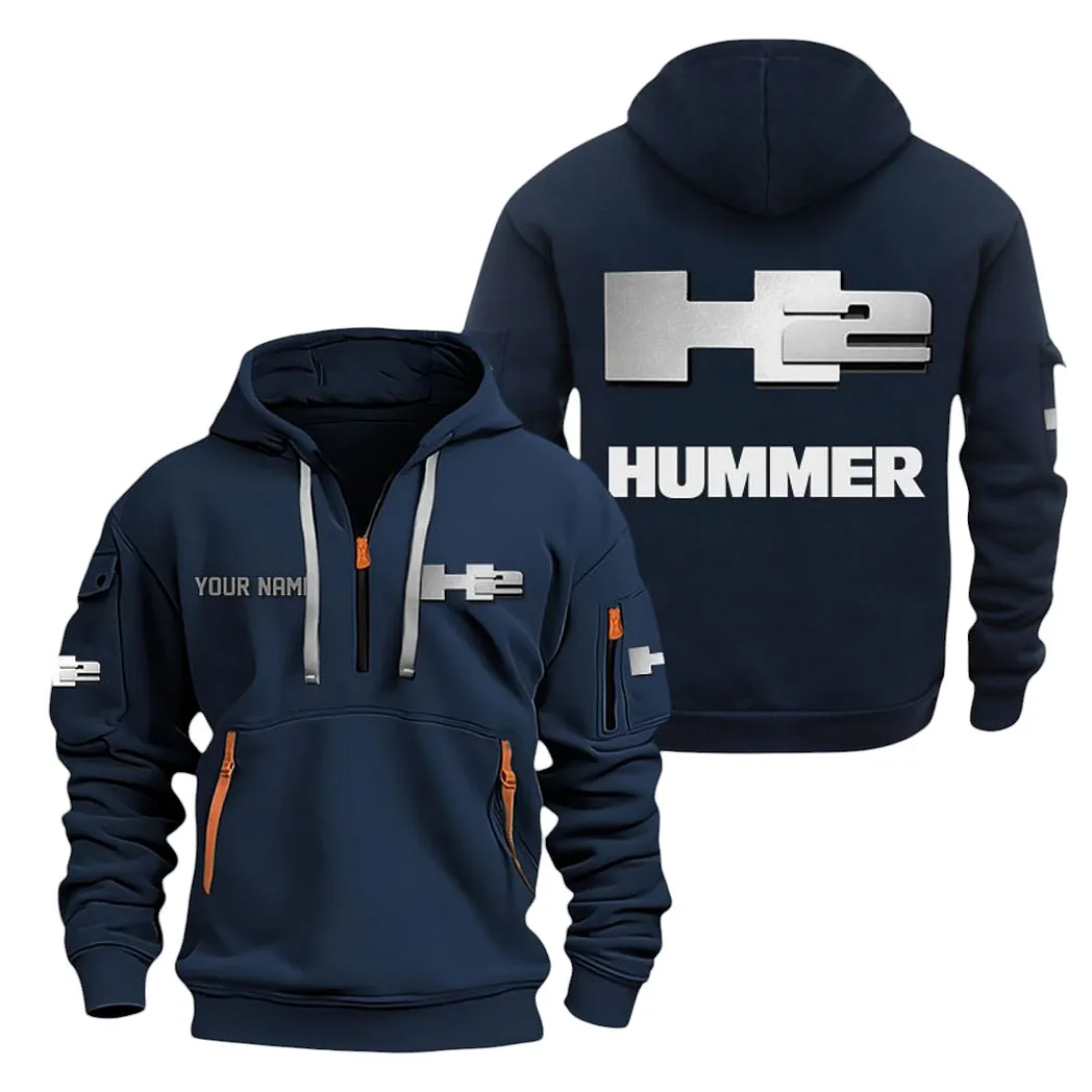 Hummer H2 Half Zip Hoodie For Men, Gift For Hummer H2 Lovers CAR20022125736 - Navy