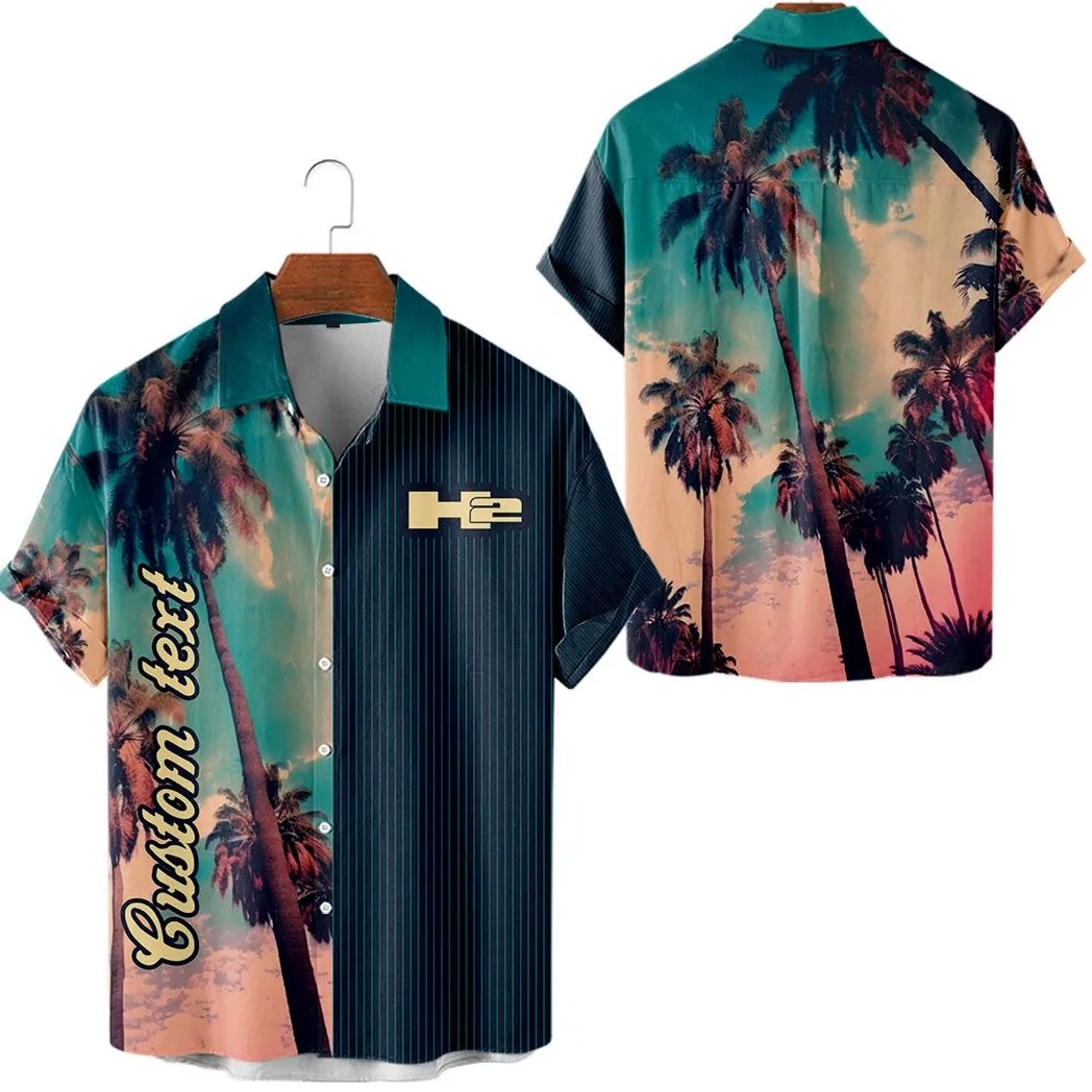 Hummer H2 Vintage Hawaiian Shirt Palm Custom, All Over Print Car Hawaiian Shirt CAR431041625346