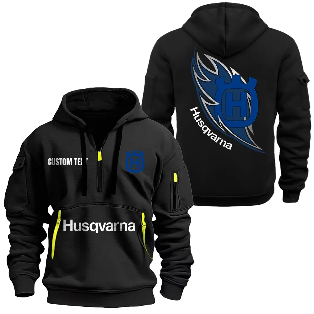 husqvarna hoodie half zipper car1701112100 car all over print hoodie half zipper black oywas