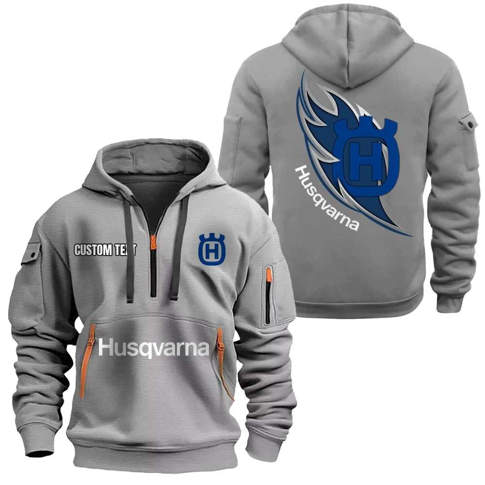 husqvarna hoodie half zipper car1701112100 car all over print hoodie half zipper gray z1jzj