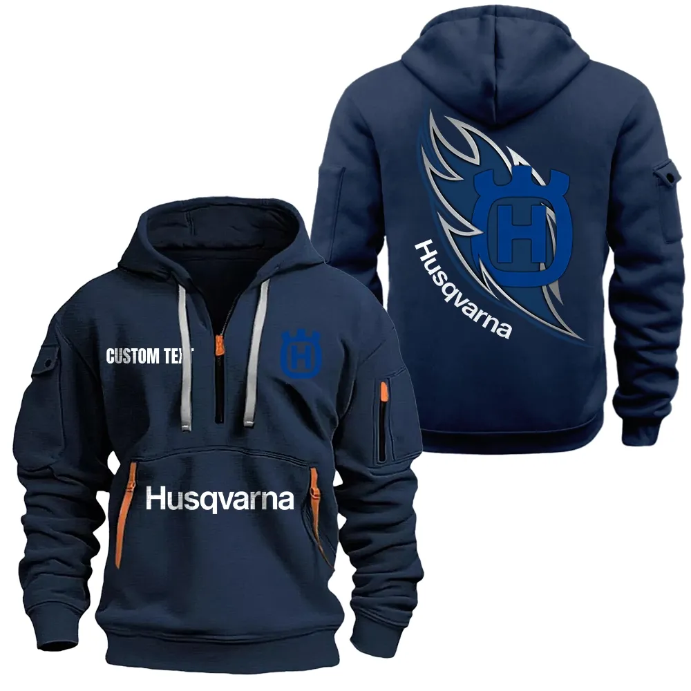 husqvarna hoodie half zipper car1701112100 car all over print hoodie half zipper navy teiar