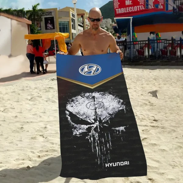 hyundai beach towel gift for hyundai lovers gift for him husband boyfriend car17302252528 qykzu