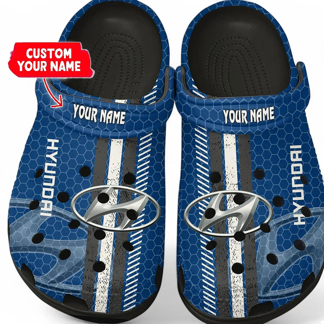Hyundai Crocs Shoes Gift For Hyundai Lovers, Birthday Gift For Husband, Boyfriend CAR82022025603 - Black