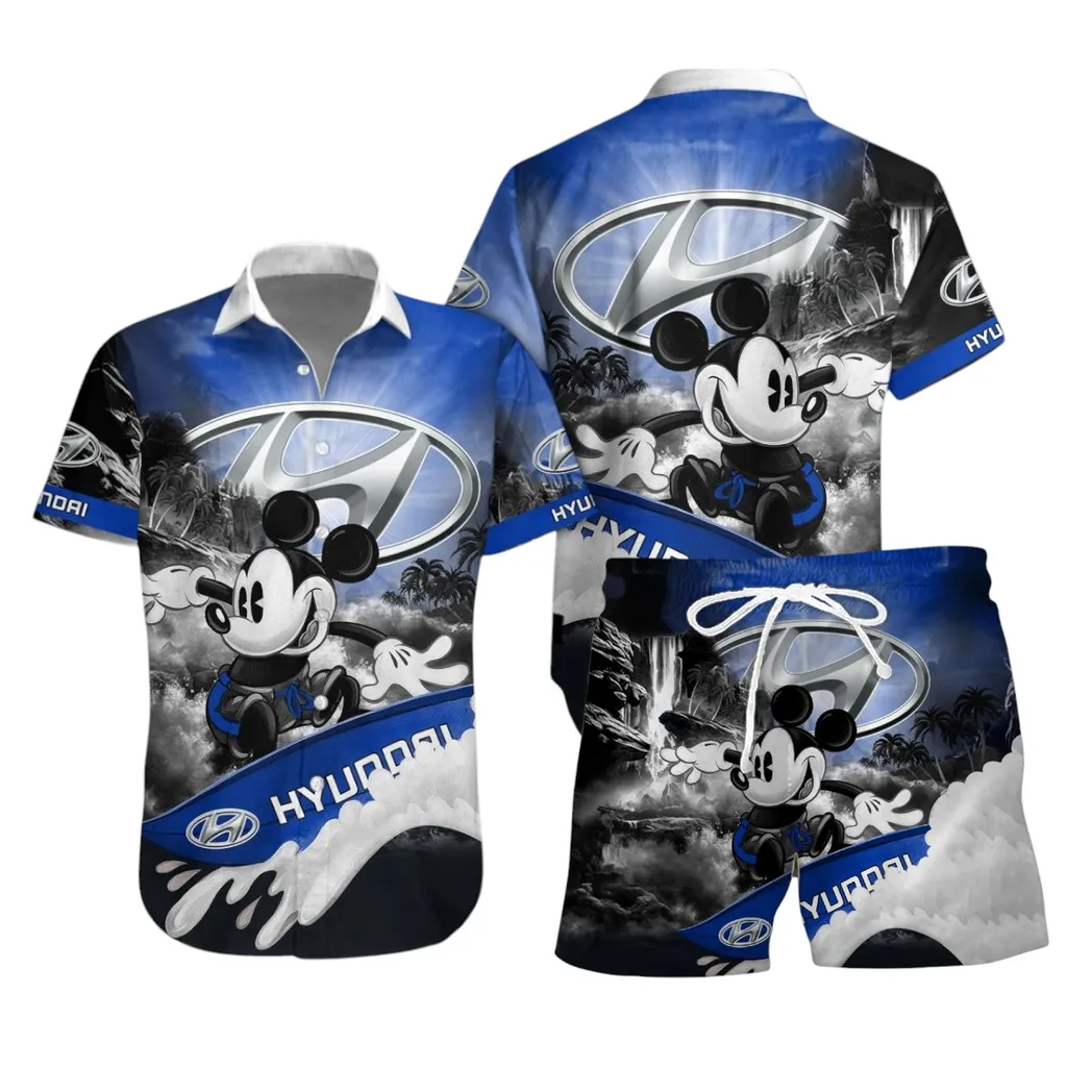 hyundai hawaiian shirt set gift for hyundai lovers gift for him husband boyfriend car53030625056 ys27v