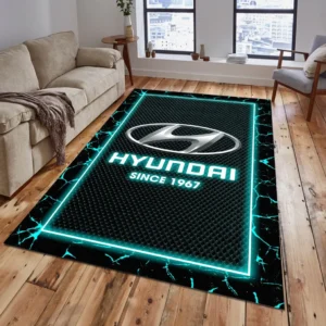 Hyundai Rug, All Over Print Carpet For Hyundai Lovers CAR5202192534 - Cyan