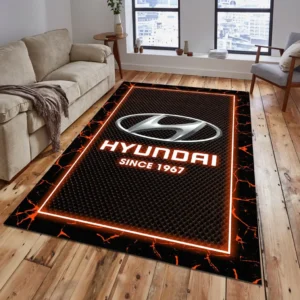 Hyundai Rug, All Over Print Carpet For Hyundai Lovers CAR5202192534 - Orange