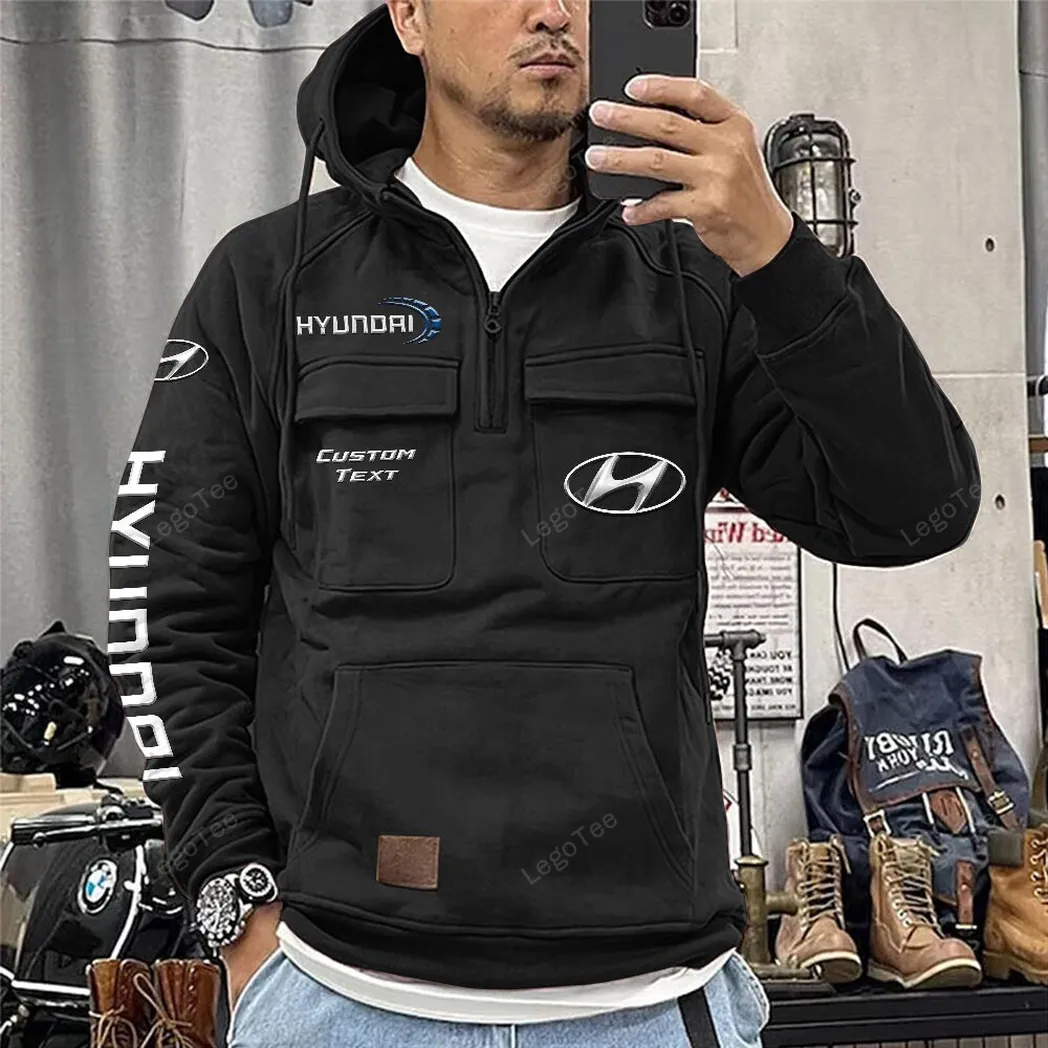 hyundai tactical quarter zip hoodie car106021525017 gifts for men him husband boyfriend black