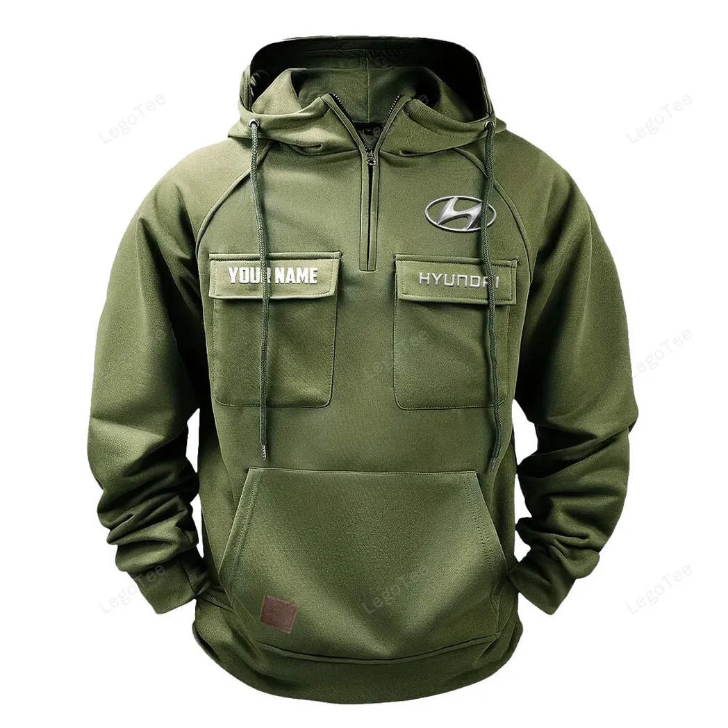hyundai tactical quarter zip hoodie gift for hyundai lovers gift for him husband boyfriend army green car109021425364 1 prdh3