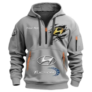 Hyundai Tucson Half Zip Hoodie CAR113021425805, Best Gift for Him, Husband, Boyfriend - Gray
