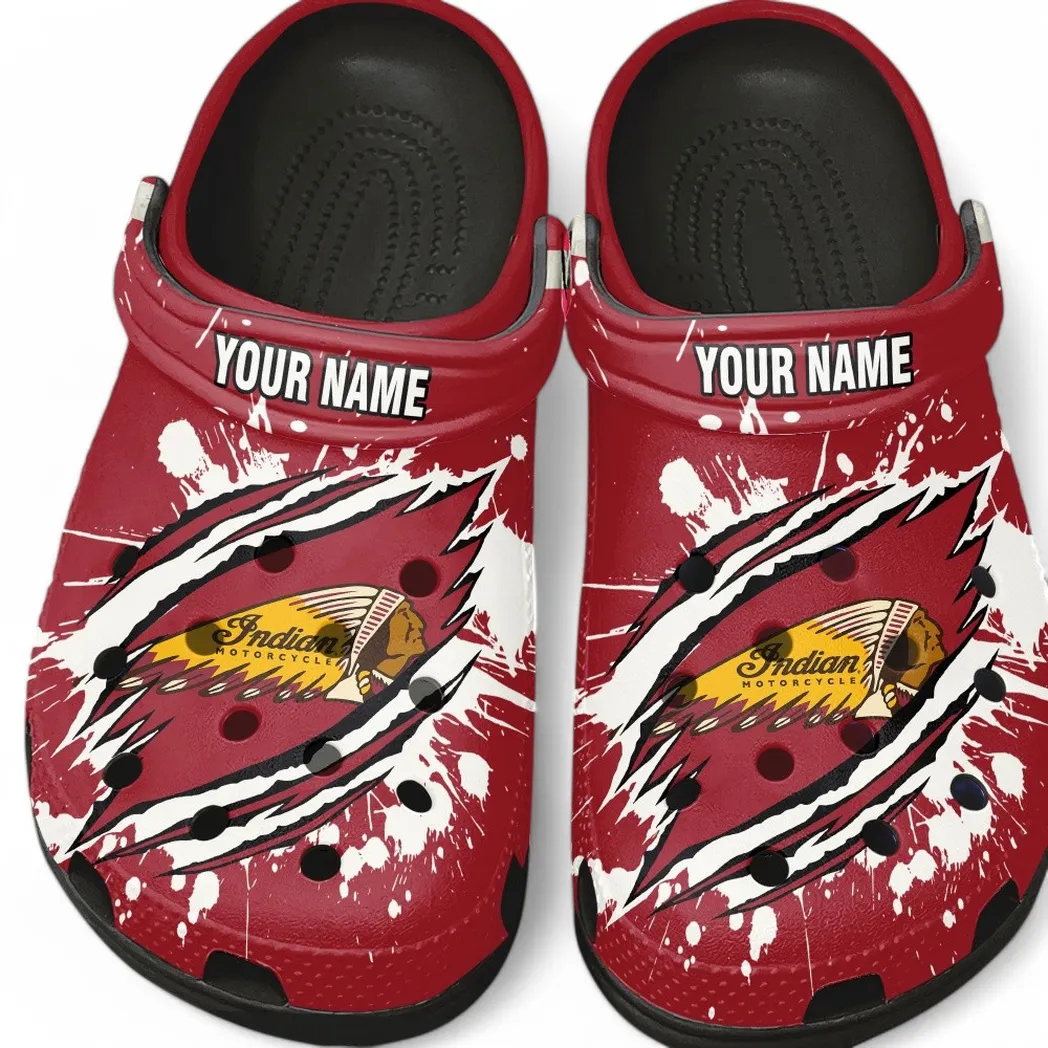 Indian Motorcycle Crocs, Gift For Indian Motorcycle Lovers, Gift For Him, Husband, Boyfriend CAR5602192536 - Black