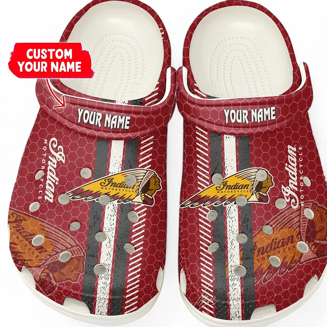 Indian Motorcycle Crocs Shoes Gift For Indian Motorcycle Lovers, Birthday Gift For Husband, Boyfriend CAR82022025604 - White