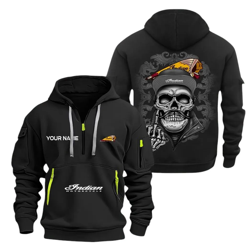 indian motorcycle half zip hoodie for men gift for indian motorcycle fan car166022625184 black bfnjo