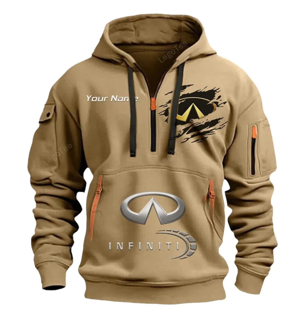 infiniti half zip hoodie car113021425850 best gift for him husband boyfriend khaki unihl