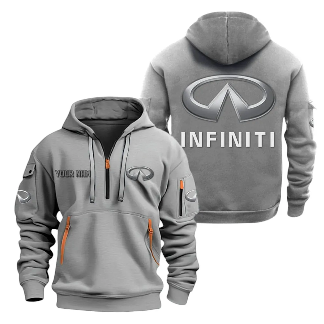 Infiniti Half Zip Hoodie For Men, Gift For Infiniti Lovers CAR20022125749 - Gray