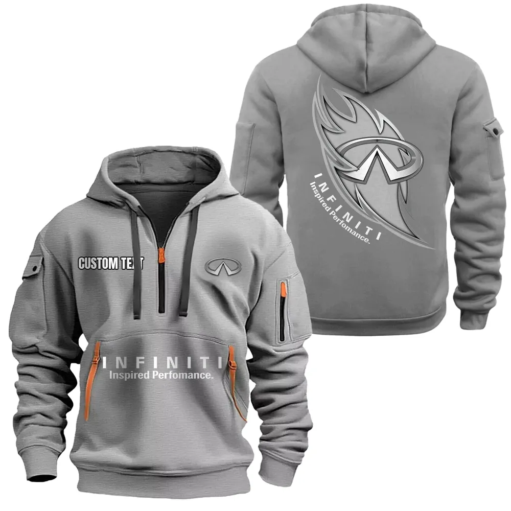 Infiniti Hoodie Half Zipper CAR1701112103, CAR All Over Print Hoodie Half Zipper - Gray