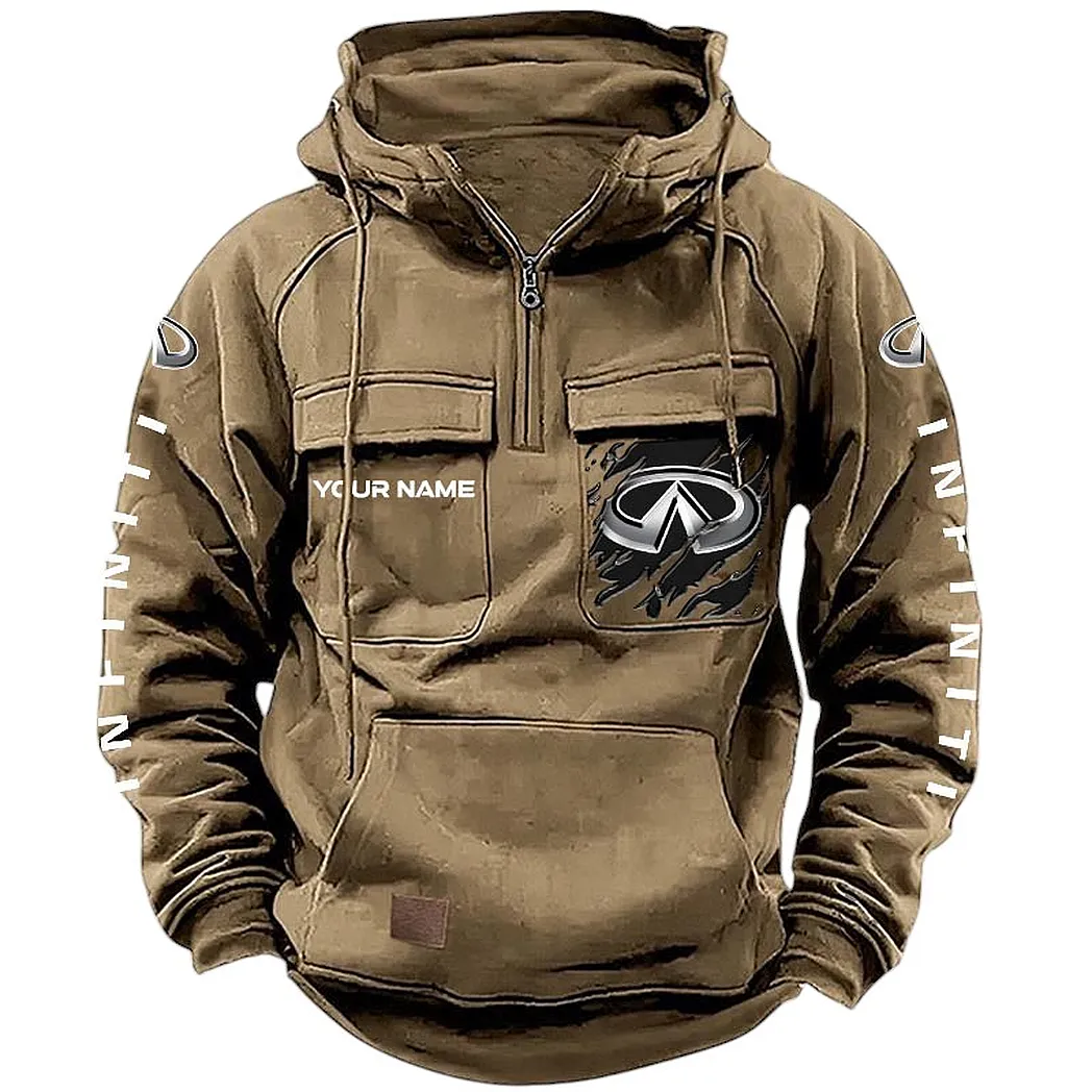 Infiniti Hoodie Tactical Quarter Zip, Gift For Infiniti Lovers CAR164022425153 - Khaki