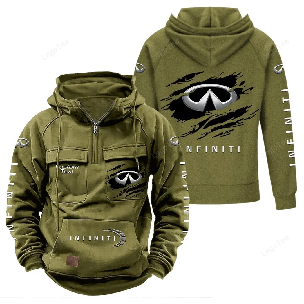 Infiniti Tactical Quarter Zip Hoodie, Gift For Infiniti Lovers, Gift For Him, Husband, Boyfriend - Army Green CAR122021425065-1