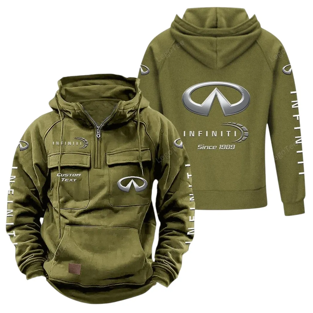 Infiniti Tactical Quarter Zip Hoodie, Gift For Infiniti Lovers, Gift For Him, Husband, Boyfriend - Army Green CAR96021425706-1