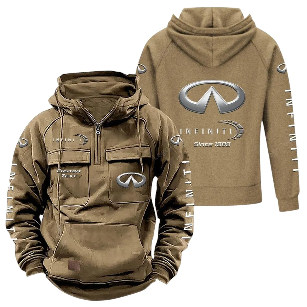 Infiniti Tactical Quarter Zip Hoodie, Gift For Infiniti Lovers, Gift For Him, Husband, Boyfriend - Khaki CAR96021425706-4
