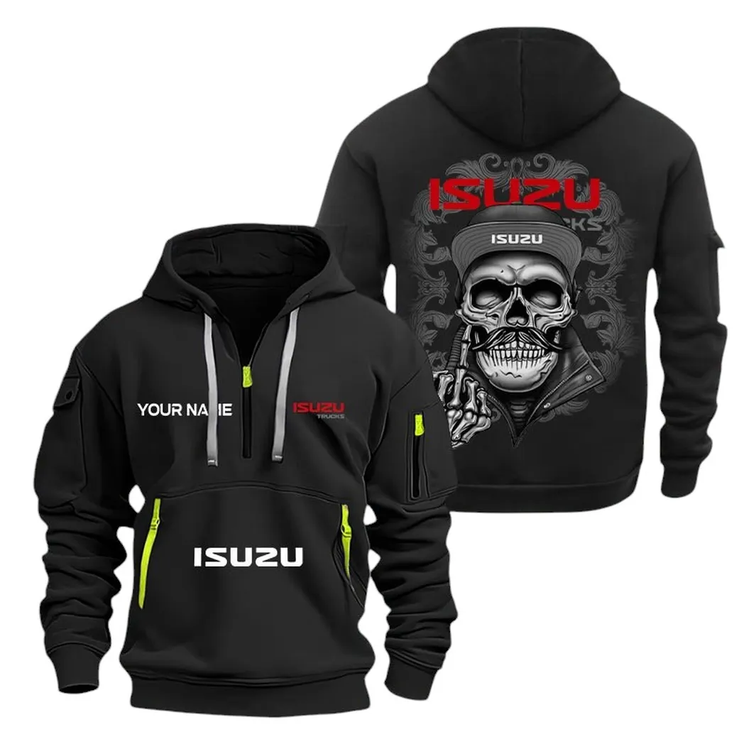 isuzu half zip hoodie for men gift for isuzu fan car166022625223 black 7e6vc