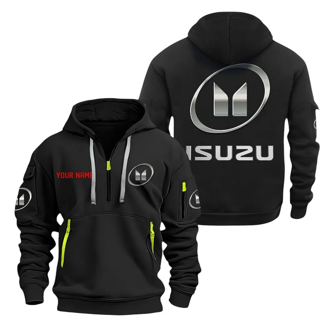 isuzu half zip hoodie for men gift for isuzu lovers car20022125728 black poomj