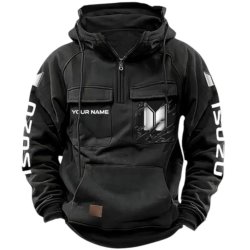 Isuzu Hoodie Tactical Quarter Zip, Gift For Isuzu Lovers CAR164022425141 - Black